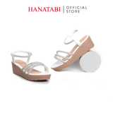 Giày Sandal Nữ Đế PU Siêu Nhẹ Cao 5cm Hanatabi Quai Ngang Hậu Thun (35-40) Mã HNSD5F1173