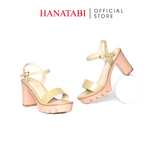 Giày Sandal Nữ Đế PU Siêu Nhẹ Cao 9cm Hanatabi Quai Ngang Hậu C (35-39) Mã HNSDG9F1248
