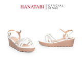 Giày Sandal Nữ Đế PU Siêu Nhẹ Cao 5cm Hanatabi Quai Ngang Hậu C (35-40) Mã HNSD5F1182