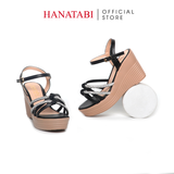Giày Sandal Nữ Đế PU Siêu Nhẹ Cao 9cm Hanatabi Quai Ngang Hậu C (35-39) Mã HNSD9F1185