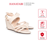Giày Sandal Nữ Đế Xuồng TA Chống Trơn Trượt Cao 7cm Hanatabi Quai Chéo Hậu Khóa Sau (35-39) Mã HNSDX7F1199