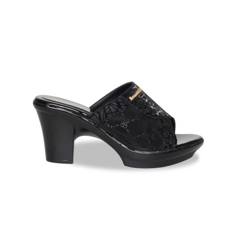 Dép Nữ Đế PU Đen Siêu Nhẹ Cao 7cm Hanatabi Quai Lưới Nhũ Bigsize (36-41) Mã HNDE7F1231