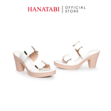 Dép Nữ Đế PU Siêu Nhẹ Cao 7cm Hanatabi Quai Nhị Có Khóa (35-39) Mã HNDE7F1213