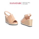 Sandal Nữ Đế Xuồng PU Siêu Nhẹ Cao 8cm Hanatabi Quai Bảng Dài Hậu Khóa Sau (35-39) Mã HNSDX8F1223