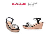 Giày Sandal Nữ Đế PU Siêu Nhẹ Cao 7cm Hanatabi Quai Ngang Hậu Thun (35-39) Mã HNSD7F1183