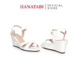 Giày Sandal Nữ Đế Xuồng TA Chống Trơn Trượt Cao 7cm Hanatabi Quai Chéo Hậu C (35-39) Mã HNSDX7F1212