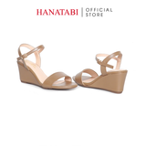 Giày Sandal Nữ Đế Xuồng TA Cao Cấp Cao 7cm Hanatabi Quai Ngang Hậu C (35-39) Mã HNSDX7F1211