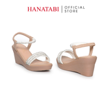 Giày Sandal Nữ Đế PU Siêu Nhẹ Cao 7cm Hanatabi Quai Ngang Hậu Thun (35-39) Mã HNSD7F1189