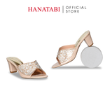 dép nữ cao gót 5cm Hanatabi quai ngang đính đá đế TA cao cấp bigsize (35-41) mã HNDE5F1098