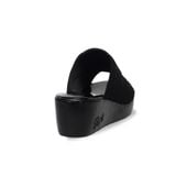 Dép Nữ Đế Xuồng PU Đen Siêu Nhẹ Cao 5cm Hanatabi Quai Lưới Đính Đá Bigsize (36-39) Mã HNDE5F1225