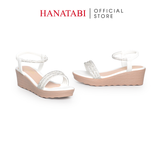 Giày Sandal Nữ Đế PU Siêu Nhẹ Cao 5cm Hanatabi Quai Ngang Hậu Thun (35-40) Mã HNSD5F1172