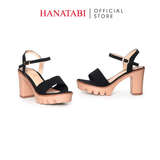 Giày Sandal Nữ Đế PU Siêu Nhẹ Cao 9cm Hanatabi Quai Ngang 2 Xếp Hậu C (35-39) Mã HNSDG9F1249