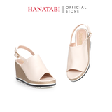 Sandal Nữ Đế Xuồng PU Siêu Nhẹ Cao 8cm Hanatabi Quai Bảng Dài Hậu Khóa Sau (35-39) Mã HNSDX8F1223