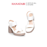 Giày Sandal Nữ Đế Xuồng PU Siêu Nhẹ Cao 7cm Hanatabi Quai Ngang Hậu Thun (35-39) Mã HNSDG7F1218