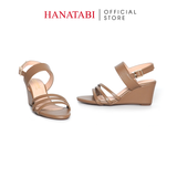 Giày Sandal Nữ Đế Xuồng TA Chống Trơn Trượt Cao 7cm Hanatabi Quai Chéo Hậu Khóa Sau (35-39) Mã HNSDX7F1199