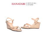 Giày Sandal Nữ Đế Xuồng TA Chống Trơn Trượt Cao 7cm Hanatabi Quai Chéo Hậu C (35-39) Mã HNSDX7F1212