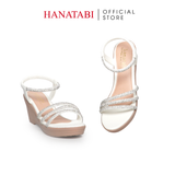 Giày Sandal Nữ Đế PU Siêu Nhẹ Cao 7cm Hanatabi Quai Ngang Hậu Thun (35-39) Mã HNSD7F1183