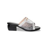 Dép Nữ Đế PU Đen Siêu Nhẹ Cao 5cm Hanatabi Quai Lưới Nhũ Bigsize (36-41) Mã HNDE5F1229