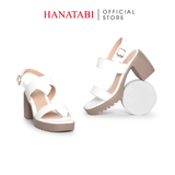 Giày Sandal Nữ Đế PU Siêu Nhẹ Cao 7cm Hanatabi Quai Ngang Hậu Khóa Sau (35-39) Mã HNSDG7F1200
