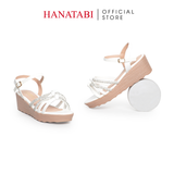 Giày Sandal Nữ Đế PU Siêu Nhẹ Cao 5cm Hanatabi Quai Ngang Hậu C (35-40) Mã HNSD5F1182