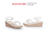 Giày Sandal Nữ Đế PU Siêu Nhẹ Cao 5cm Hanatabi Quai Ngang Hậu Thun (35-40) Mã HNSD5F1173