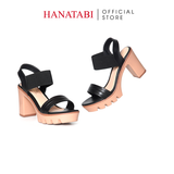 Giày Sandal Nữ Đế PU Siêu Nhẹ Cao 9cm Hanatabi Quai Ngang Hậu Thun (35-39) Mã HNSDG9F1253