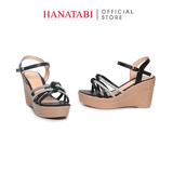 Giày Sandal Nữ Đế PU Siêu Nhẹ Cao 9cm Hanatabi Quai Ngang Hậu C (35-39) Mã HNSD9F1185