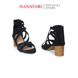 Giày Sandal Nữ Cao Gót 5cm_7cm Hanatabi QuaiĐan Khóa Kéo ĐếTA Cao Cấp Bigsize (35-41) Mã HNSDK7F1034
