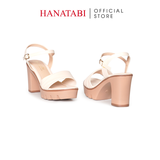 Giày Sandal Nữ Đế PU Siêu Nhẹ Cao 9cm Hanatabi Quai Ngang 2 Xếp Hậu C (35-39) Mã HNSDG9F1249