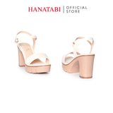 Giày Sandal Nữ Đế PU Siêu Nhẹ Cao 9cm Hanatabi Quai Ngang Hậu C (35-39) Mã HNSDG9F1248