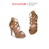 Giày Sandal Nữ Gót Cao 11cm Hanatabi Quai Chéo Khóa Kéo Đế TA Bigsize (34-41) Mã HNSDG11F1109