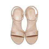 Giày Sandal Nữ Đế Xuồng PU Siêu Nhẹ Cao 7cm Hanatabi Quai Ngang Hậu Thun (35-39) Mã HNSDX7F1242