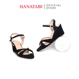 Giày Sandal Nữ Đế Xuồng TA Chống Trơn Trượt Cao 7cm Hanatabi Quai Chéo Hậu C (35-39) Mã HNSDX7F1212