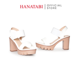 Giày Sandal Nữ Đế PU Siêu Nhẹ Cao 9cm Hanatabi Quai Ngang Hậu Thun (35-39) Mã HNSDG9F1253