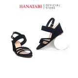 Giày Sandal Nữ Đế Xuồng TA Chống Trơn Trượt Cao 7cm Hanatabi Quai Chéo Hậu Khóa Sau (35-39) Mã HNSDX7F1199