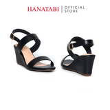Giày Sandal Nữ Đế Xuồng Chống Trượt Cao 7cm Hanatabi Quai Ngang Hậu Khóa Sau (35-39) Mã HNSDX7F1198