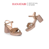 Giày Sandal Nữ Đế PU Siêu Nhẹ Cao 7cm Hanatabi Quai Chéo Hậu C (35-39) Mã HNSDG7F1254