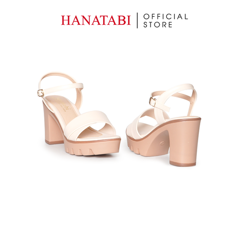 Giày Sandal Nữ Đế PU Siêu Nhẹ Cao 9cm Hanatabi Quai Ngang 1 Xếp Hậu C (35-39) Mã HNSDG9F1250