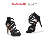 Giày Sandal Nữ Gót Cao 11cm Hanatabi Quai Chéo Khóa Kéo Đế TA Bigsize (34-41) Mã HNSDG11F1109