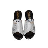 Dép Nữ Đế PU Đen Siêu Nhẹ Cao 5cm Hanatabi Quai Lưới Nhũ Bigsize (36-41) Mã HNDE5F1229