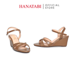 Giày Sandal Nữ Đế Xuồng TA Chống Trơn Trượt Cao 7cm Hanatabi Quai Chéo Hậu C (35-39) Mã HNSDX7F1212