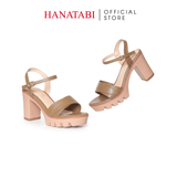 Giày Sandal Nữ Đế PU Siêu Nhẹ Cao 9cm Hanatabi Quai Ngang 2 Xếp Hậu C (35-39) Mã HNSDG9F1249