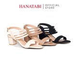 Giày Sandal Nữ Cao Gót 5cm Hanatabi Quai Ngang Hậu Khóa Sau Đế TA Bigsize (35-41) Mã HNSDG5F1234