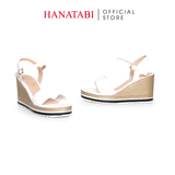 Giày Sandal Nữ Đế Xuồng PU Siêu Nhẹ Cao 8cm Hanatabi Quai 1 Xếp Hậu C (35-39) Mã HNSDX8F1219