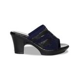 Dép Nữ Đế PU Đen Siêu Nhẹ Cao 7cm Hanatabi Quai Lưới Đính Đá Bigsize (36-41) Mã HNDE7F1230