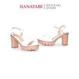 Giày Sandal Nữ Đế PU Siêu Nhẹ Cao 9cm Hanatabi Quai Ngang 1 Xếp Hậu C (35-39) Mã HNSDG9F1250
