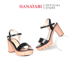 Giày Sandal Nữ Đế PU Siêu Nhẹ Cao 9cm Hanatabi Quai Ngang Hậu C (35-39) Mã HNSDG9F1248