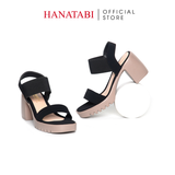 Giày Sandal Nữ Đế Xuồng PU Siêu Nhẹ Cao 7cm Hanatabi Quai Ngang Hậu Thun (35-39) Mã HNSDG7F1218