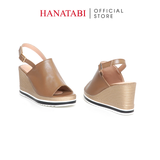 Sandal Nữ Đế Xuồng PU Siêu Nhẹ Cao 8cm Hanatabi Quai Bảng Dài Hậu Khóa Sau (35-39) Mã HNSDX8F1223