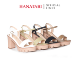 Giày Sandal Nữ Đế PU Siêu Nhẹ Cao 9cm Hanatabi Quai Ngang Hậu C (35-39) Mã HNSDG9F1248